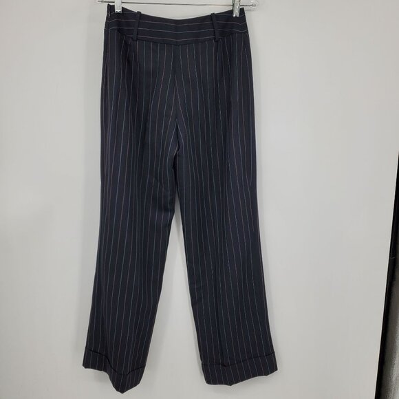 Armani Collezioni Made in Italy Cuffed Hem Multicolor Striped Formal Dress Pants - Picture 2 of 7